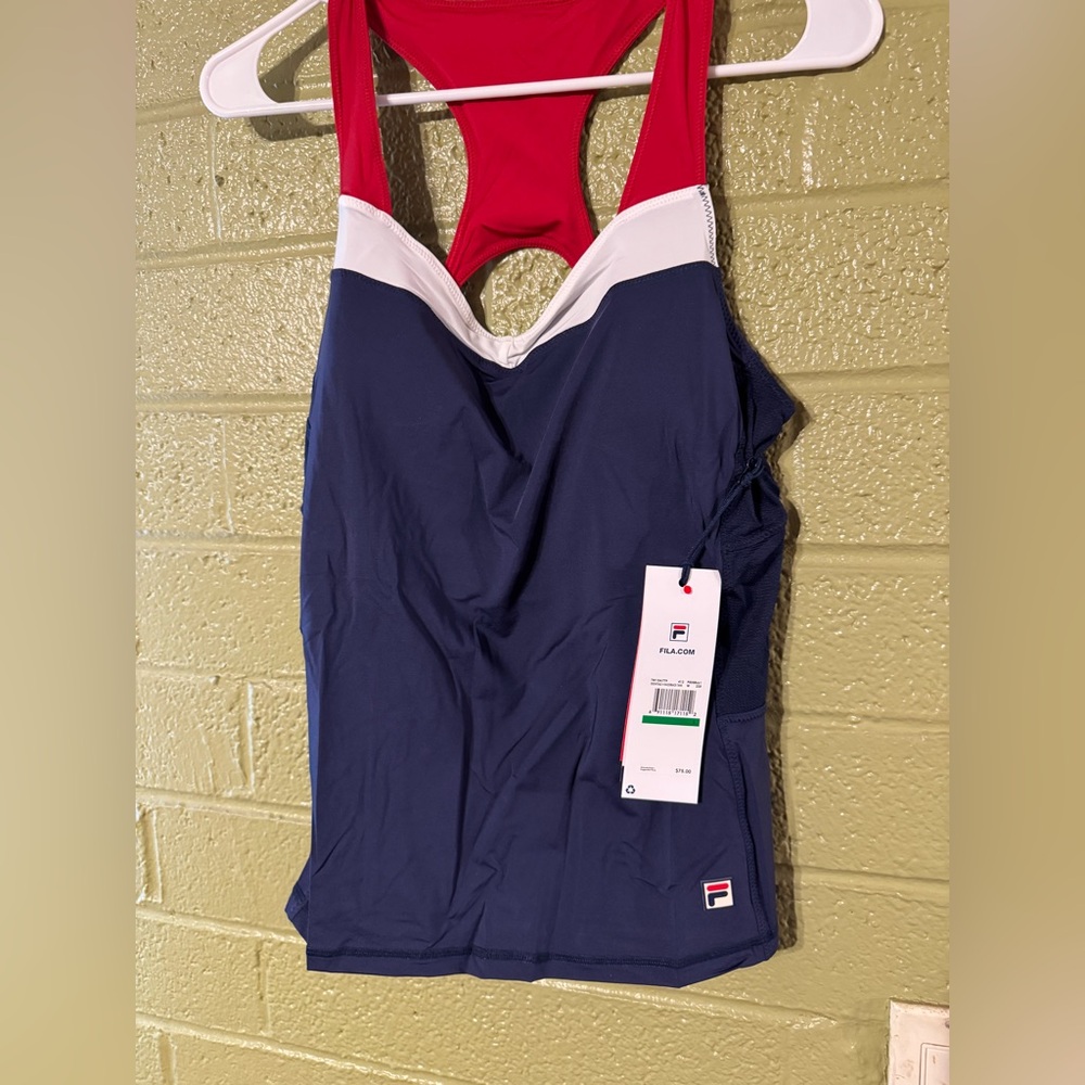 Fila Red, White, and Blue Athletic Tank